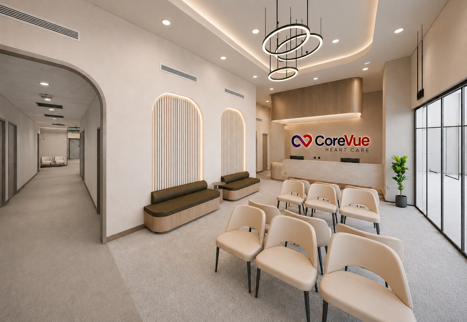 CoreVue Heart Care reception and waiting room